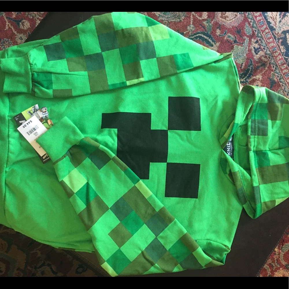 Youth Minecraft creeper hoodie!